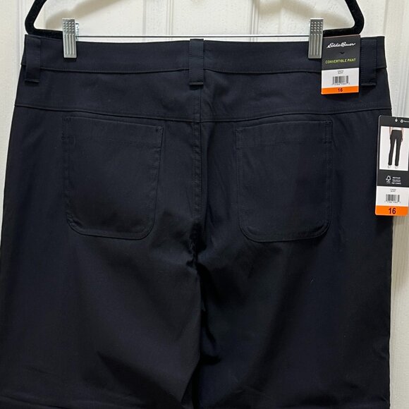 Eddie Bauer Women's Convertible Pant Size 16 Black Adjustable Length UPF 50+ NEW - Picture 11 of 15